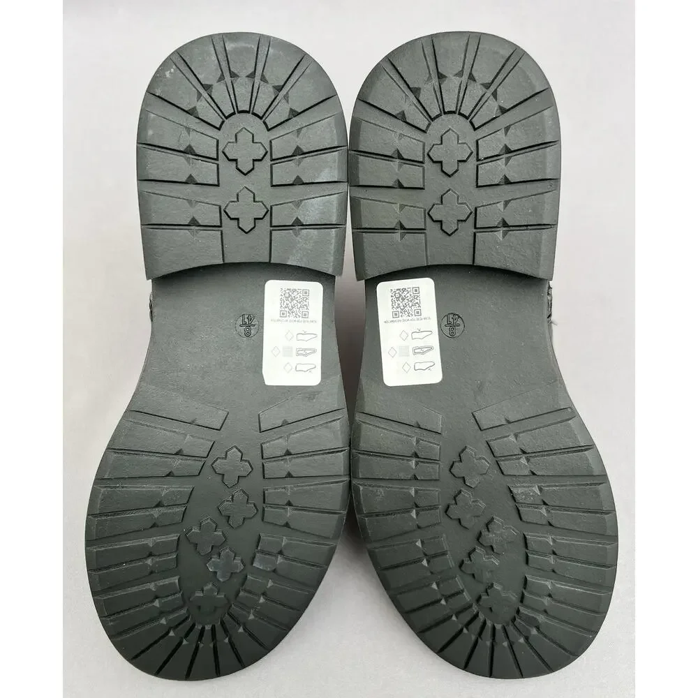 TOPSHOP Kai Zip Black Chelsea Croc Embossed Boots Men's Size 8 US / 41EU NEW